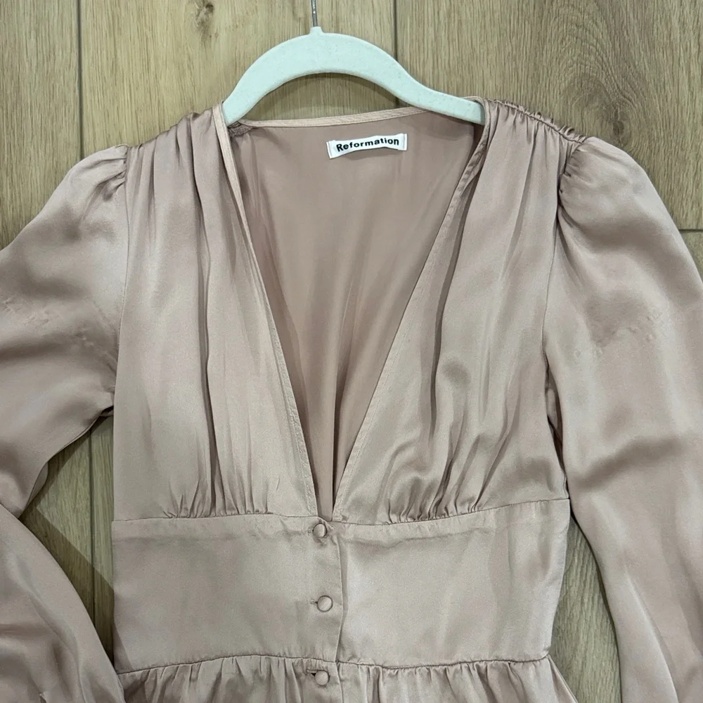 Reformation Pink Satin Midi Dress - Picture 13 of 14